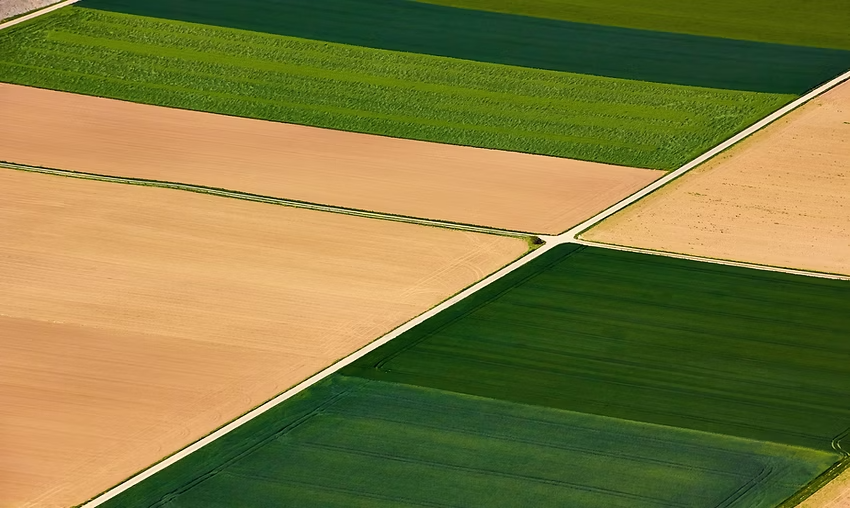Aerial farmland view